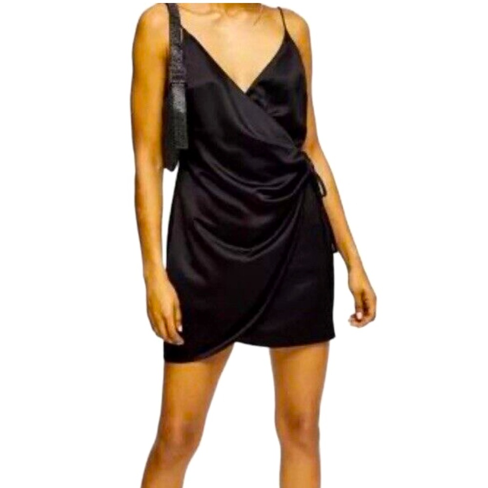 Topshop satin wrap dress